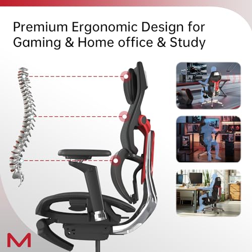 Computer Desk Gaming Chair with Adjustable Lumbar Support 6D Armrest 2D Leather Headrest G17347