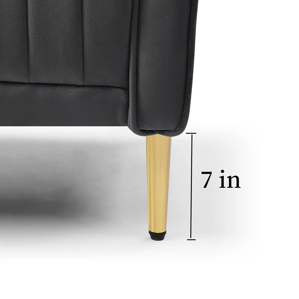 Black Velvet Loveseat I62855