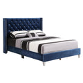 Queen Upholstered Bed Navy Blue W9498
