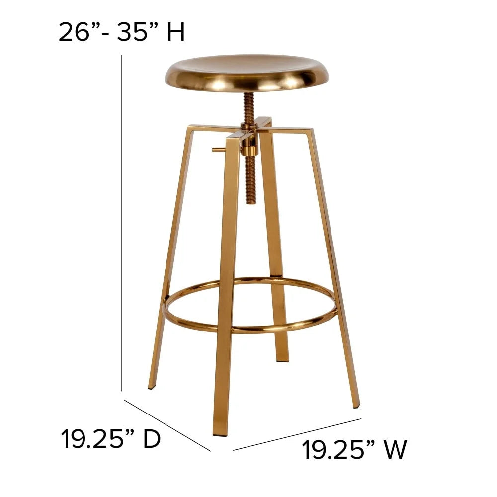 Yellow Adjustable Height Swivel Barstool J4363