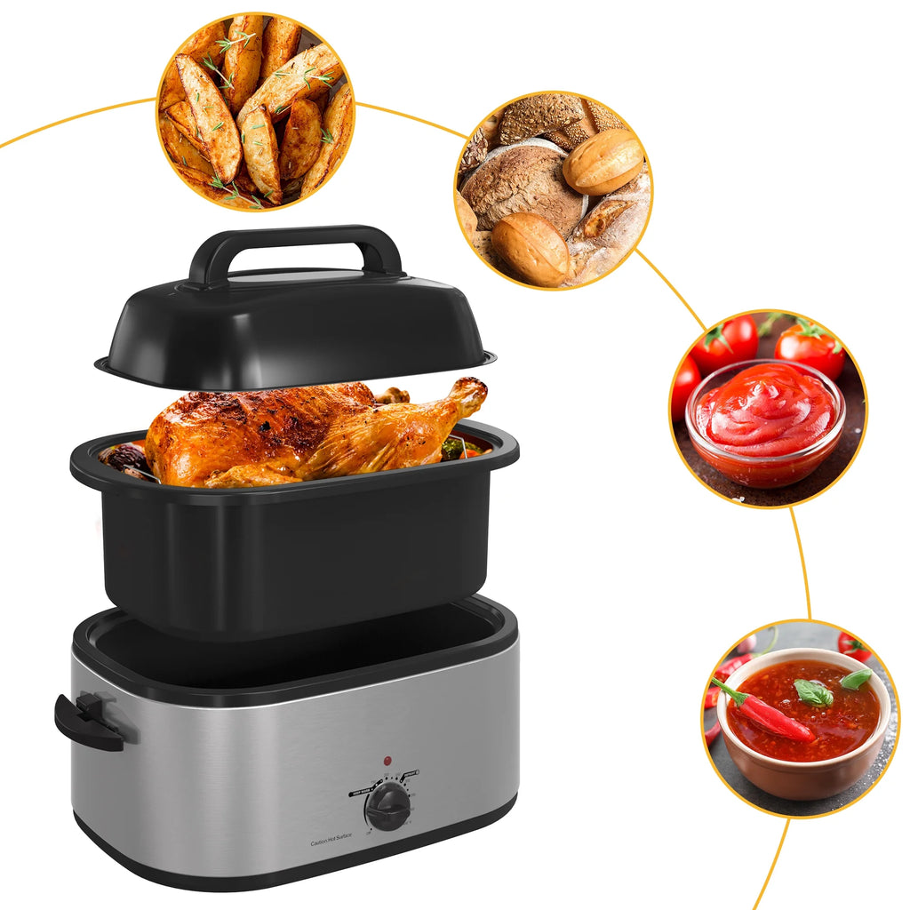 22 Quart Electric Roaster Oven with Self-Basting Lid H48398