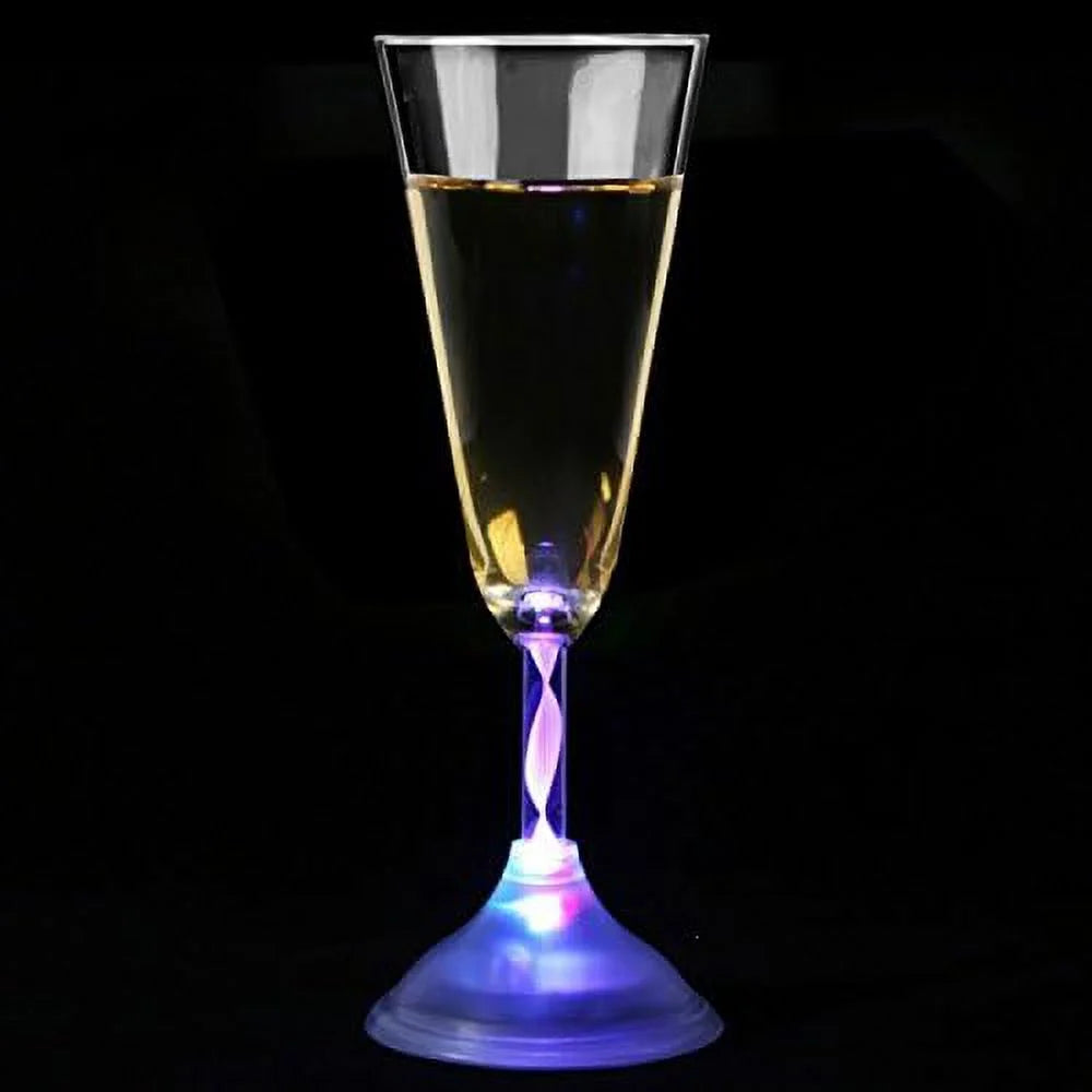 6 Oz LED Light Up Champagne Flutes Set Of 6 F2357