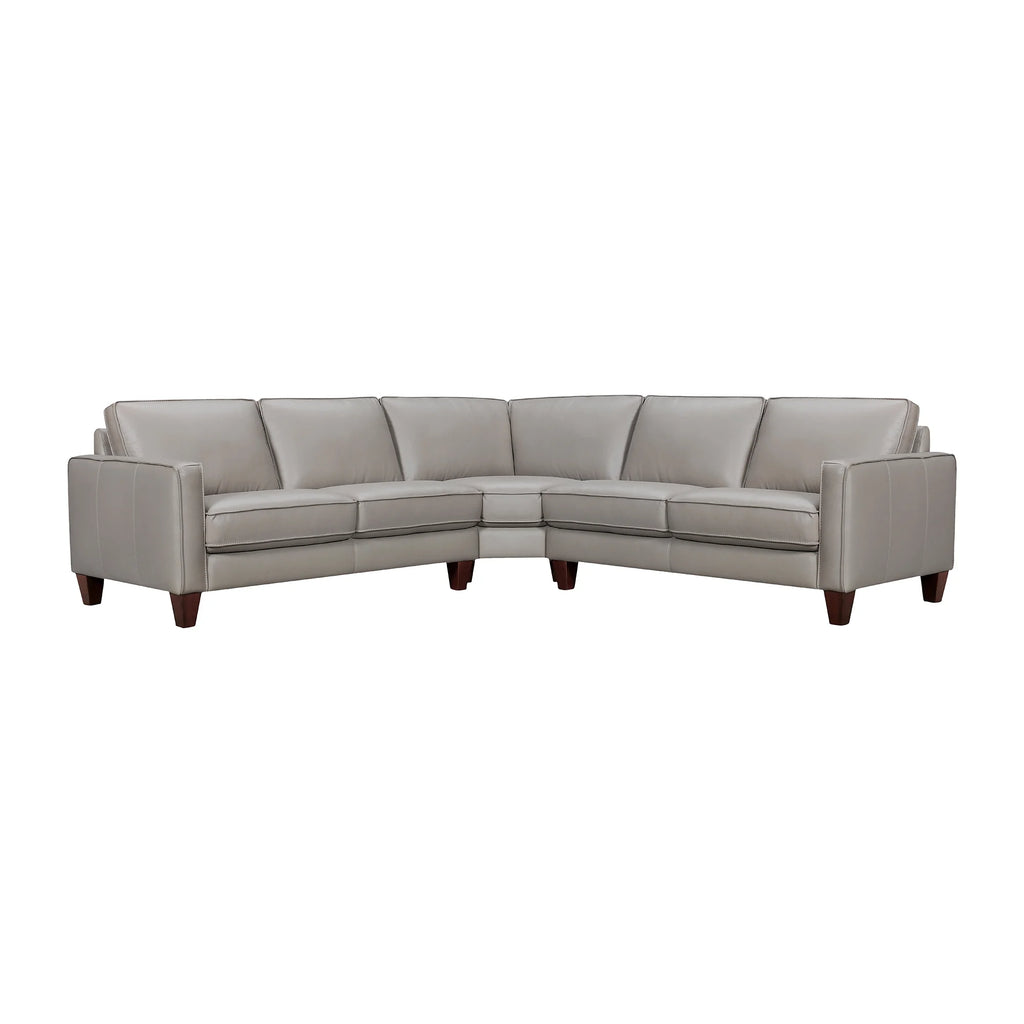 Greige Leather Sectional Sofa O197619