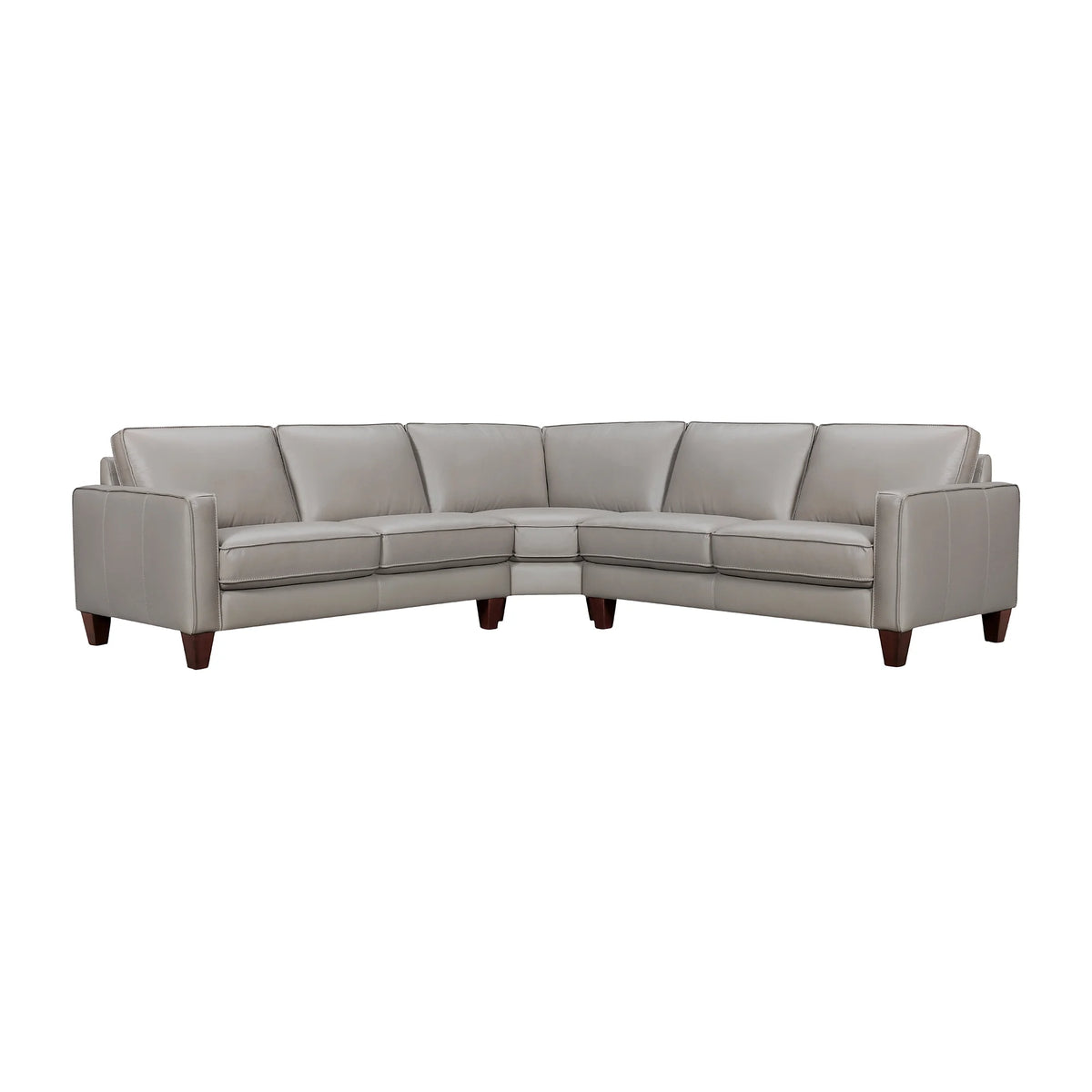 Greige Leather Sectional Sofa O197619