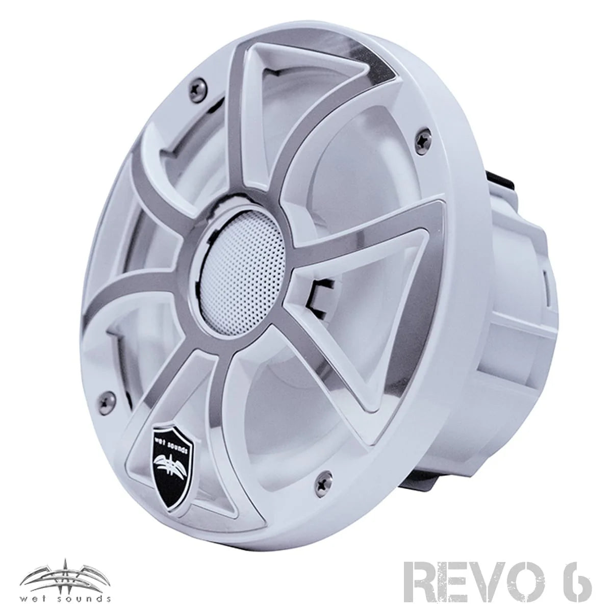 White 6.5 Inch Marine LED Coaxial Speakers with RGB LED Speaker Rings Z68928