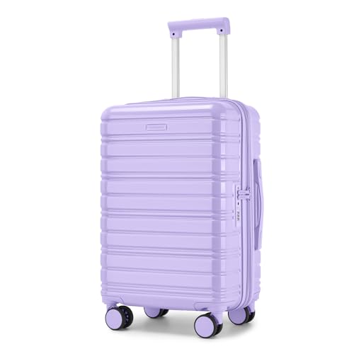 Black 20 Inch Expandable Hardside Carry On Luggage with Spinner Wheels S292