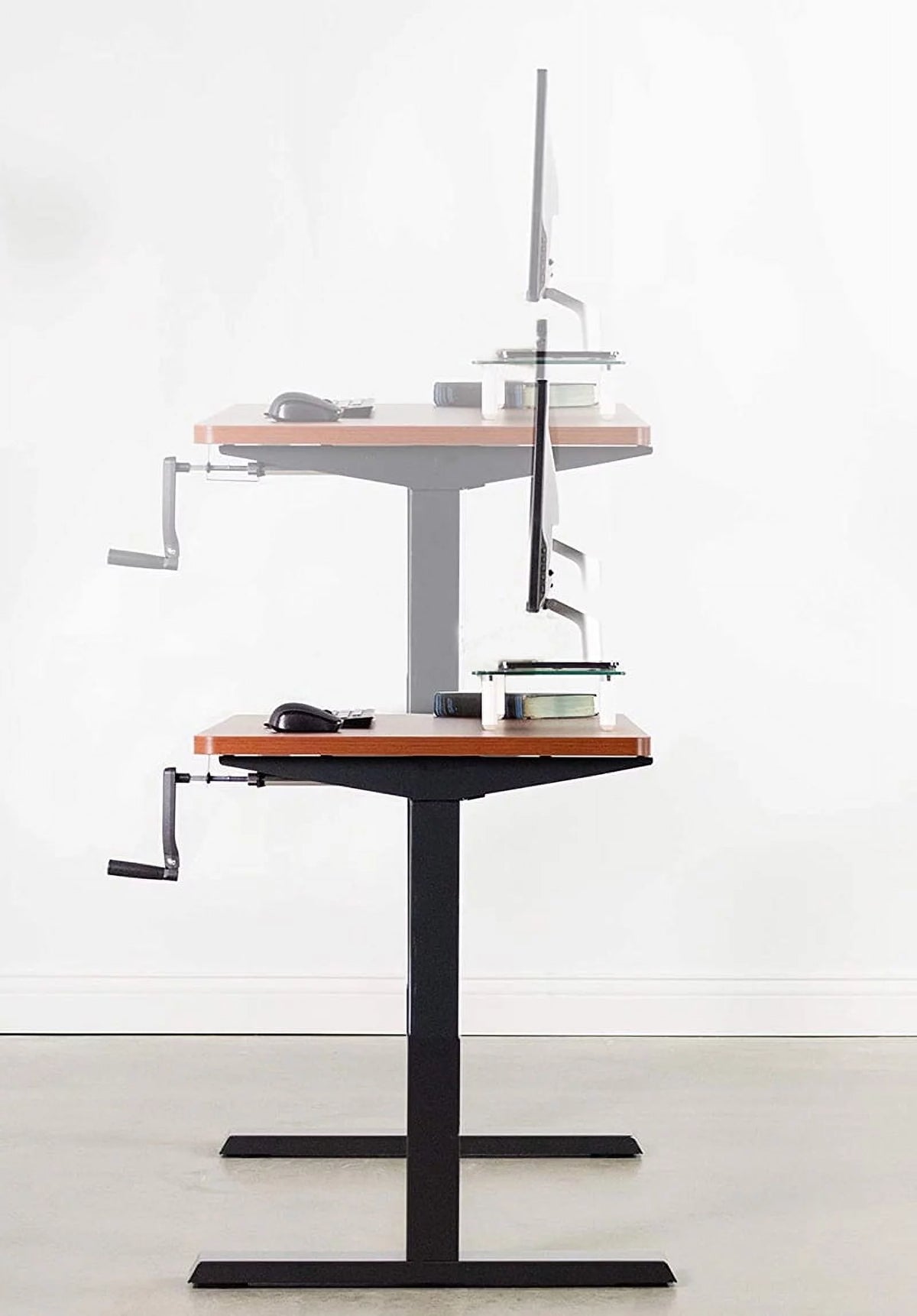 Hand Crank Stand Up Desk Height Adjustable Black L3812