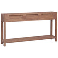 Console Table with 3 Storage Drawers and Bottom Shelf Teak Wood N69521