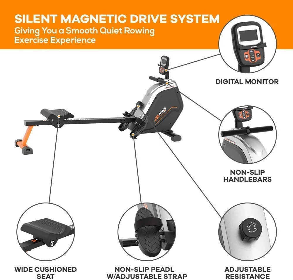 Foldable Magnetic Rowing Machine with 16 Level Resistance K440