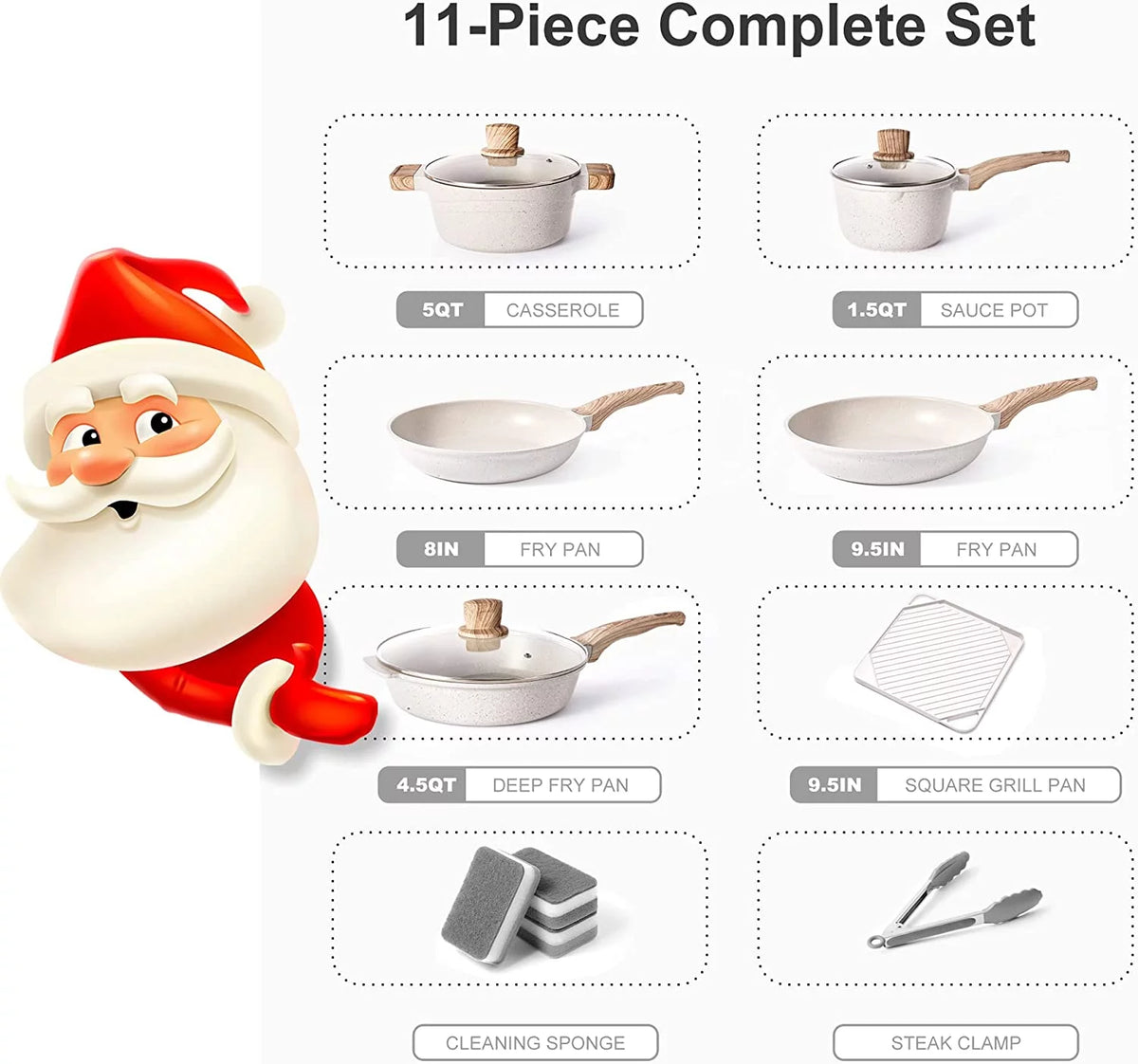 Beige 11 Piece Nonstick Cookware Set S109702