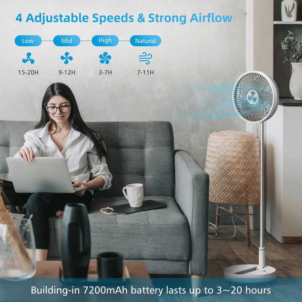 Foldable Portable Adjustable Oscillating Standing Fan P473396