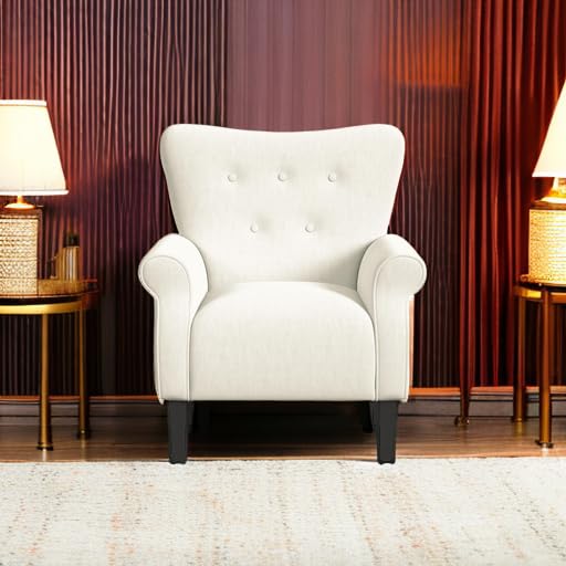 Upholstered Rolled Arm Wingback Accent Chair M394