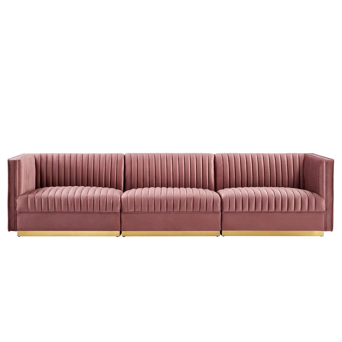Channel Tufted Performance Velvet 3-Seat Modular Sectional Sofa N177449