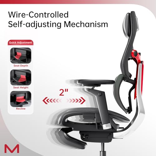 Computer Desk Gaming Chair with Adjustable Lumbar Support 6D Armrest 2D Leather Headrest G17347