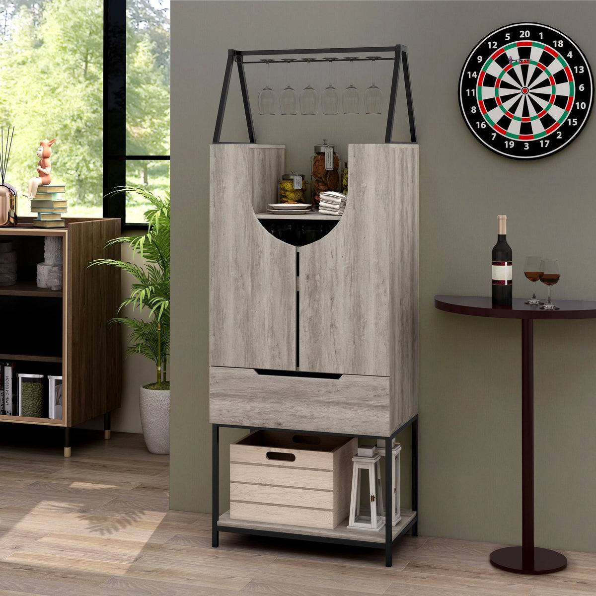 Contemporary Metal Wine Cabinet A586