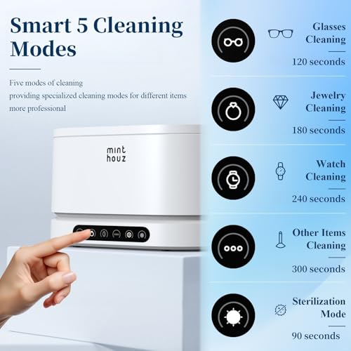 Ultrasonic Cleaner with 5 Modes & 500ml Capacity 48kHz T19817